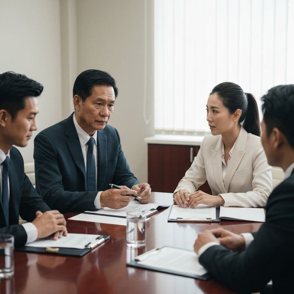 Executivos em reunião empresarial