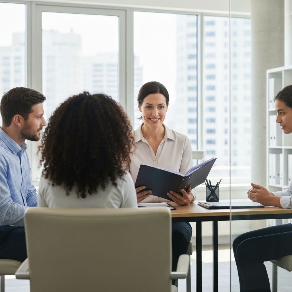 Família em consulta jurídica